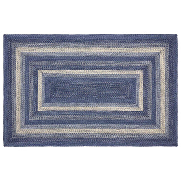 Great Falls Blue Jute Braided Rug Rect with Rug Pad 5'x8' VHC Brands - The Fox Decor